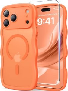 iphone 17 pro max silicone case with magsafe orange