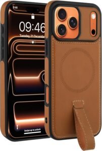 leather brown iphone 17 pro max case