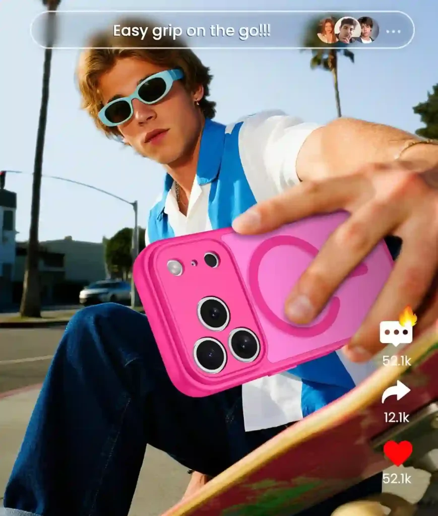 hot pink iphone 17 pro max case