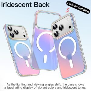 pink iridescent iphone 17 pro max case