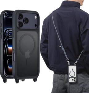 iphone 17 pro max case with strap card holder