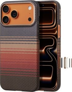 orange carbon fiber iphone 17 pro max case